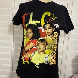 TLC Black Tee with Colorful Graphic